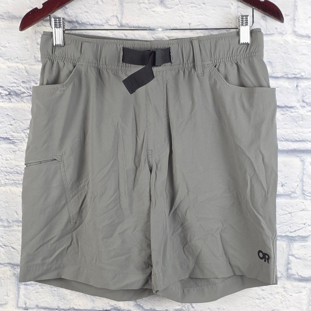 Outdoor Research Men Ferrosi Shorts Gray Hiking Climbing Belted 7in Inseam Small